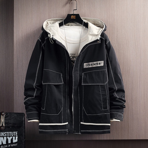 挂拍火 100%聚酯纤维 秋装新款短款连帽夹克男外套M1001-P75控118,男装夹克,电商D240-242