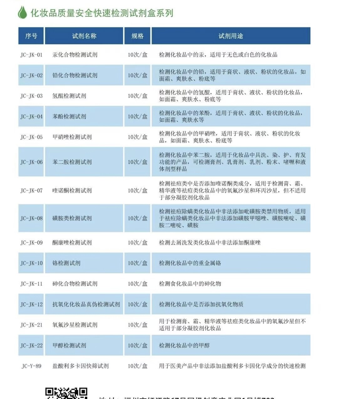 化妆品中他克莫司检测卡