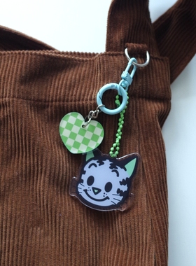 lelemonade钥匙扣挂件环圈女生可爱卡通小狗猫咪情侣款包包挂饰