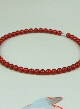 10毫米满红玛瑙项链妈妈链柿子天然红玛瑙项链本命年女811200