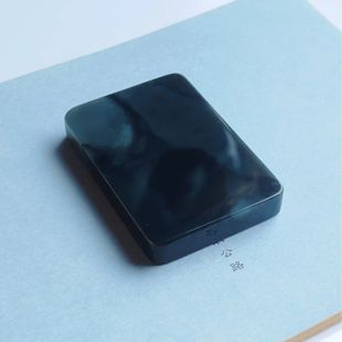 和田玉墨玉青花平安无事牌吊坠尺寸60*40*9玉项链吊坠平安牌挂件