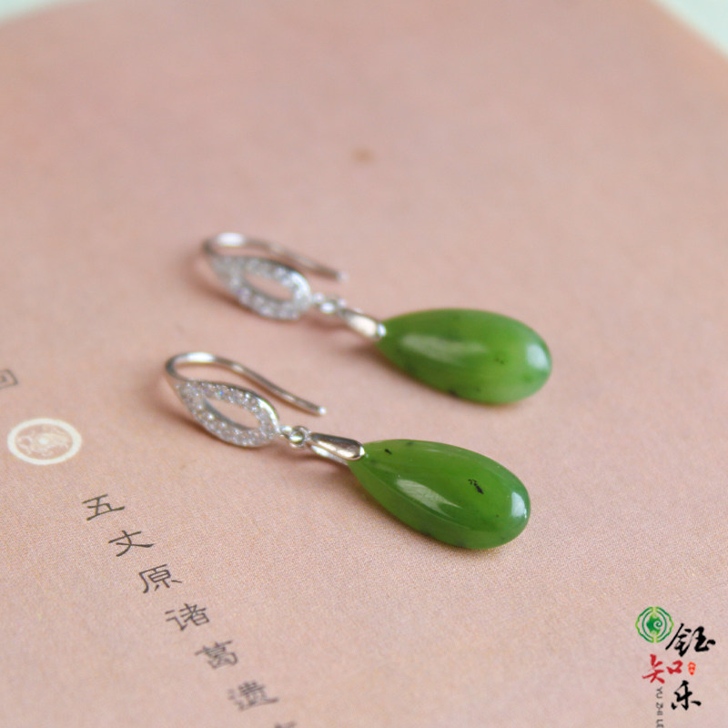S925银和田玉碧玉水滴耳环俄罗斯乌兰海碧玉银耳坠防过敏811205,珠宝/钻石/翡翠,耳饰,淘宝优惠券,粉丝福利购,淘宝优惠卷