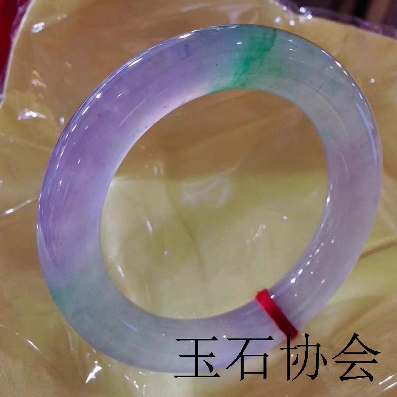 高冰玻璃种春彩翡翠色手镯缅甸老坑高端玉镯高端镯子送妈妈送礼物