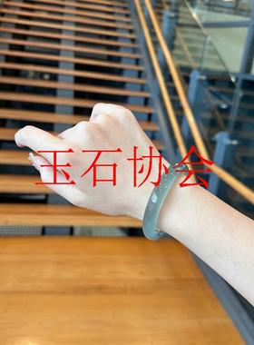 高冰种库里蓝玉髓玛瑙手镯水润透晴水翡翠色玉镯清冷感女款送礼物