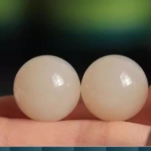 新疆和田玉藕粉色圆散珠子和田玉藕粉单颗玉珠链配珠隔珠多宝手串