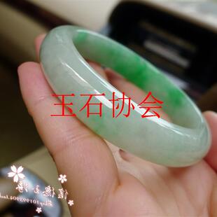 缅甸老坑料翡翠色贵妃手镯冰种阳绿浅阳绿飘花女款新中式正圈手镯