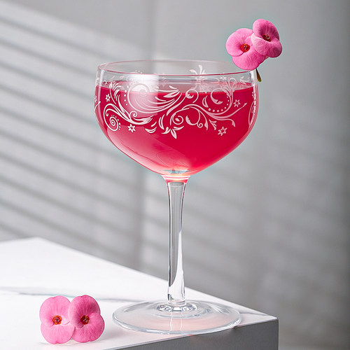 无铅水晶花纹大容量香槟鸡尾酒杯