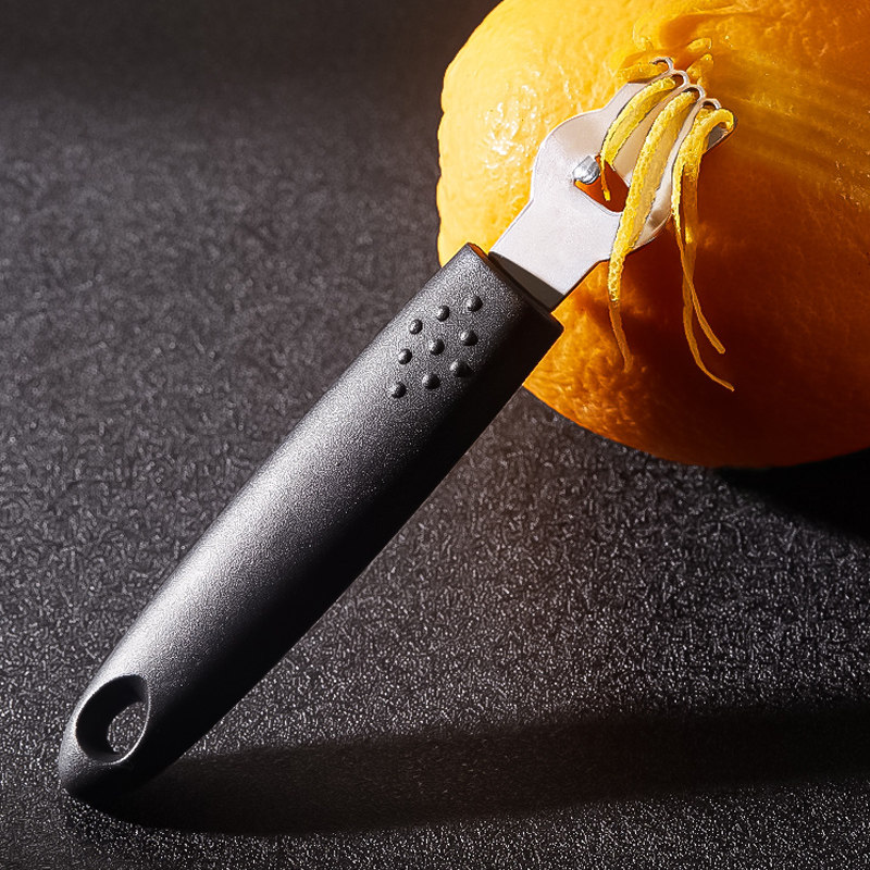 酒吧灵魂调酒师鸡尾酒防滑金属版柠檬橙子刮丝抛丝刀制作器削丝器