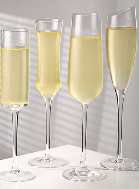 BARSOUL买五送一无铅水晶高脚香槟气泡起泡酒杯个性特调鸡尾酒杯