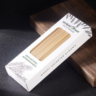酒吧灵魂 100支天然麦秆细吸管环保可降解麦秸创意咖啡奶茶果汁管