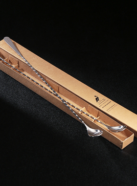 BARSOUL御品级四次抛光304细螺纹33cm调酒师右手用搅棒调酒棒吧勺