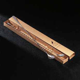 BARSOUL御品级四次抛光304细螺纹33cm调酒师右手用搅棒调酒棒吧勺