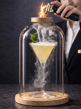 BARSOUL调酒师实木烟熏鸡尾酒增香出品威士忌洋酒圆冰球增香木罩