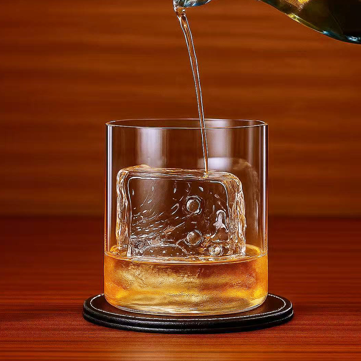 酒吧灵魂水晶玻璃400ml薄款古典鸡尾酒圆冰球大方冰块杯威士忌杯