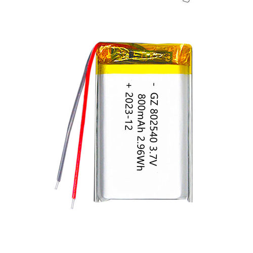 K 认证802540聚合物锂电池800mah运动相机吸奶器摄像机3.7v锂电池