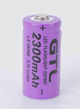 外贸GTL16340锂电池3.7V大容量2300mah强光手电筒电池锂电池体重