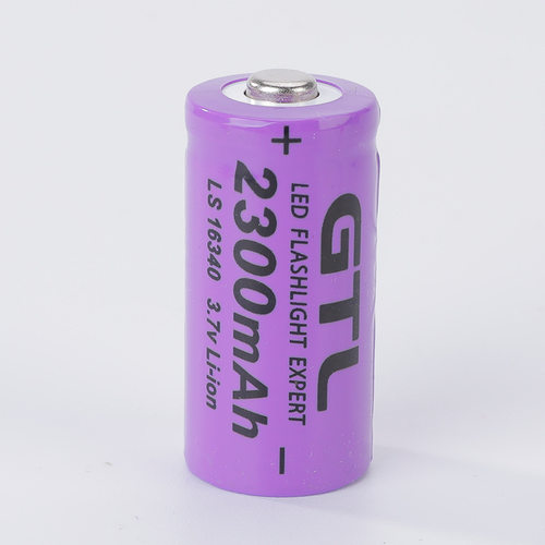 外贸GTL16340锂电池3.7V大容量2300mah强光手电筒电池锂电池体重
