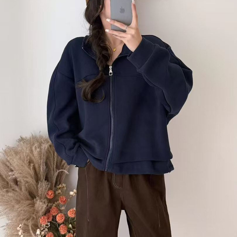 26春款外套女棉服牛奶丝外套长袖卫衣宽松休闲韩版学院风外套上衣