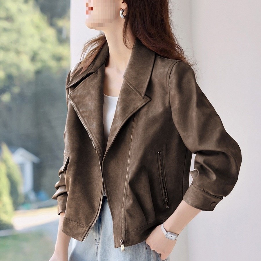 2025年春秋短款设计感宽松外套女新款时尚休闲显瘦小个子夹克上衣