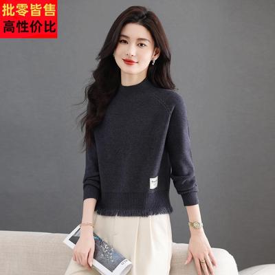 小个子短款高腰毛衣女上衣秋冬2025新款爆款半高领针织打底羊毛衫