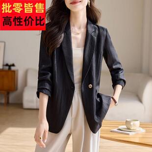 西装外套女高级感春秋2025新款慵懒风一粒扣气质休闲 中长版小西