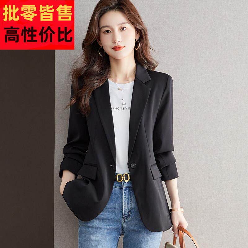 西服外套女2024新款秋季韩版气质高级感长袖小西装简约修身上班服