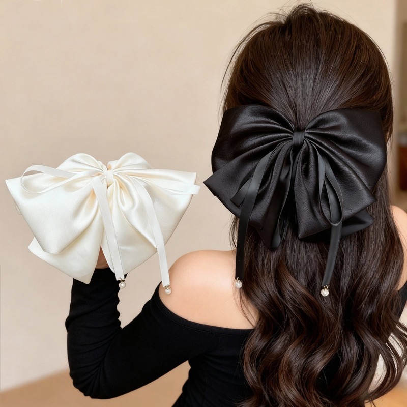 高端蝴蝶结抓夹女2025新款后脑勺盘发鲨鱼夹气质半扎发马尾夹头饰