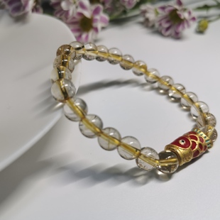 天然金发晶手串幸运能量水晶手链