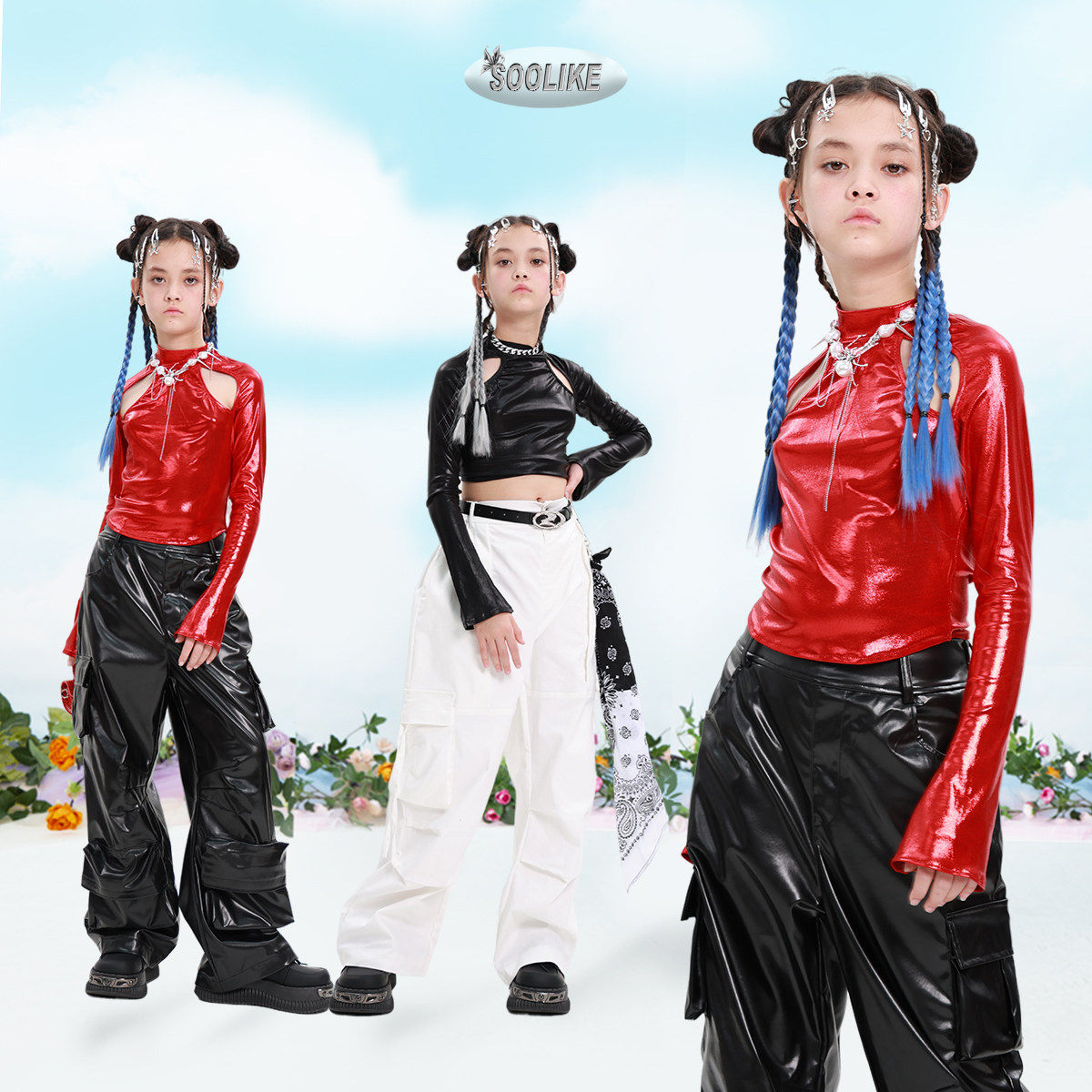 辣妹嘻哈套装waacking女