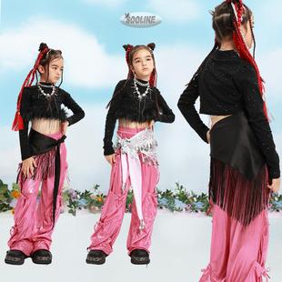 少儿街舞嘻哈秋装 SOOLIKE女童时髦演出服套装 儿童爵士舞潮酷服装