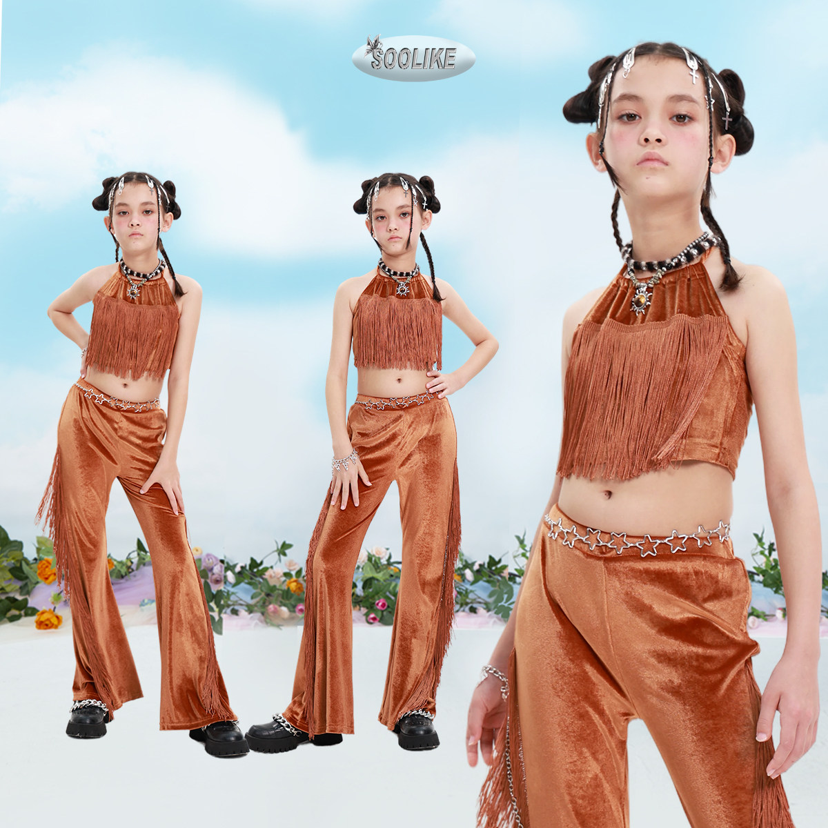 waacking儿童街舞潮服女