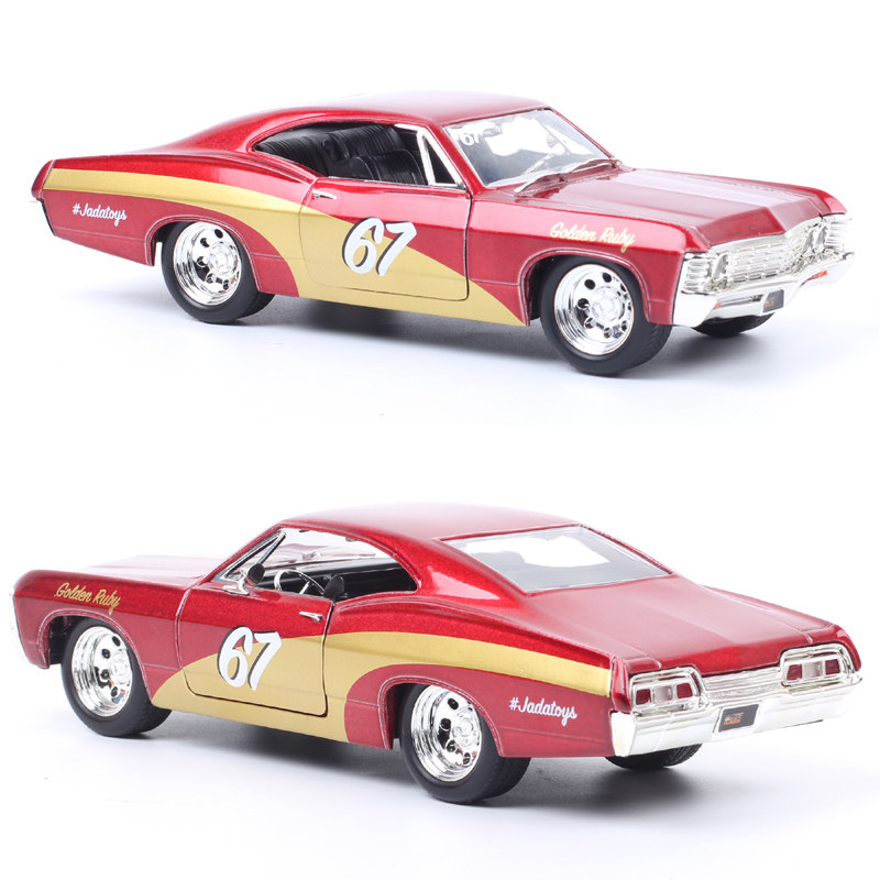1:24佳达1967雪佛兰黑羚羊impala ss 67号仿真汽车模型bigtime