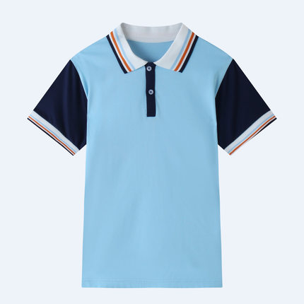 江门台山市校服小学生校服polo衫翻领短袖学院风儿童班服t恤衫薄