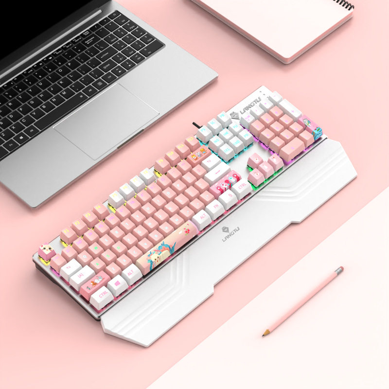 机械手感有线键盘静音台式电脑笔记本电竞游戏办公打字带鼠标套装