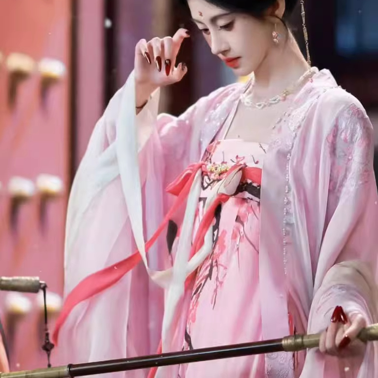 鞠婧祎月鳞绮纪同款唐制复原风女齐胸襦裙飘逸大袖衫日常春夏长款