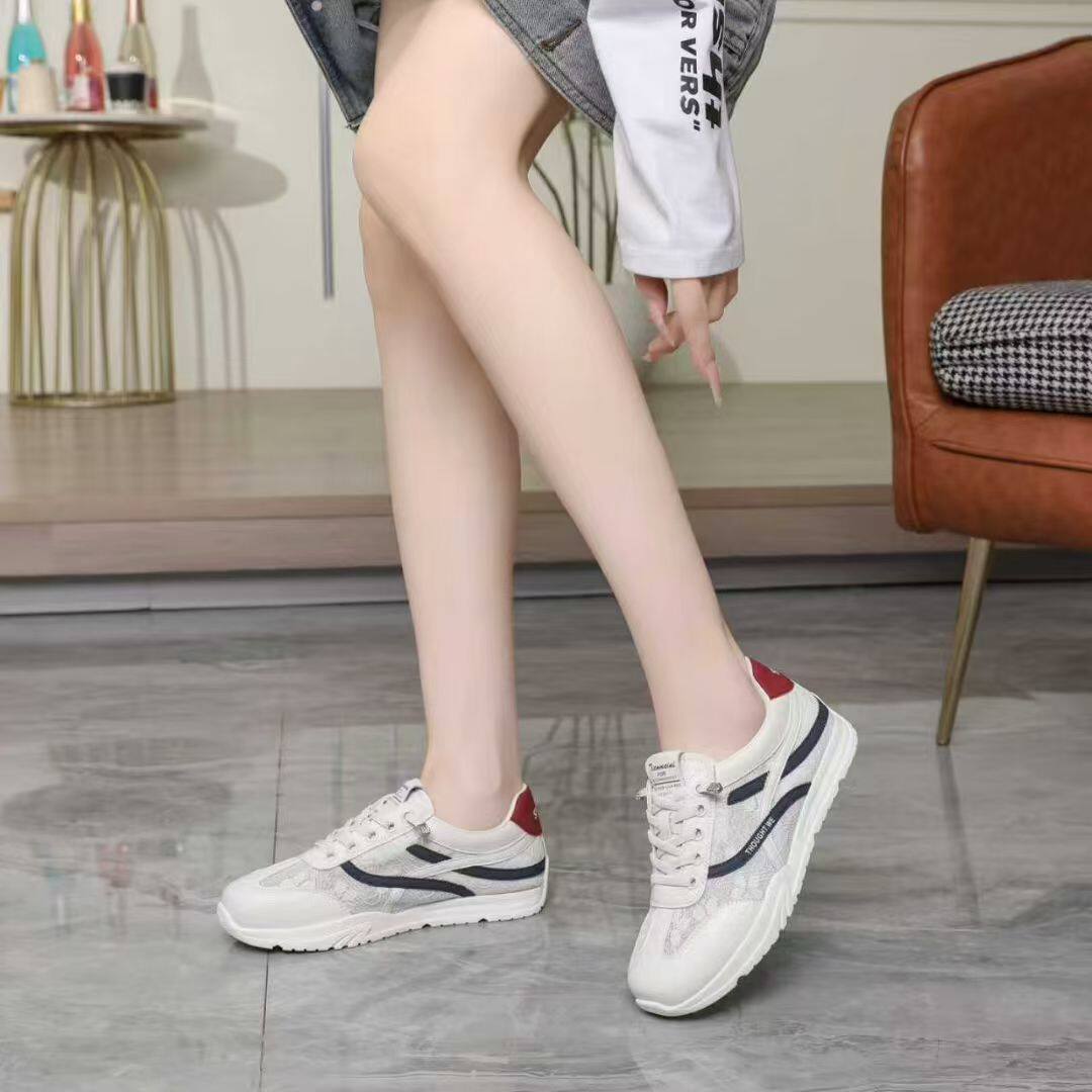 母后女鞋真皮网面透气舒适轻便软底软面时尚百搭休闲运动单网单鞋