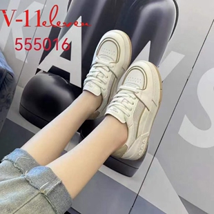 V-11唯拾壹时尚女鞋新系带平底运动休闲板鞋真皮单网透气舒适单鞋