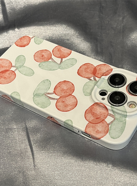 iPhone16promaxins樱桃温柔风适用苹果14手机壳iphone13promax复古12菲林保护套软壳11X华为荣耀vivo小米oppo