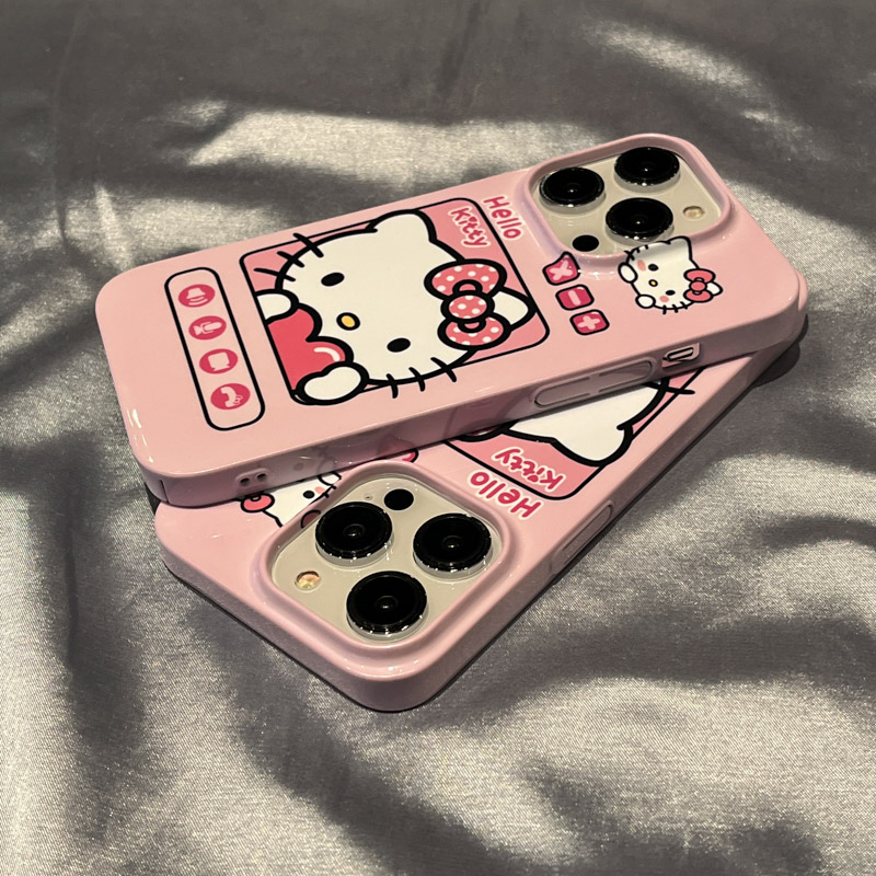 少女心ins粉色凯蒂猫爱心适用苹果14手机壳iPhone16promax创意小众个性13pro菲林保护套14plus硬壳12防摔软壳