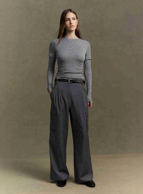 澳洲ASSEMBLY LABEL 藏肉显瘦显腿长高腰直筒垂感梨形身材阔腿裤