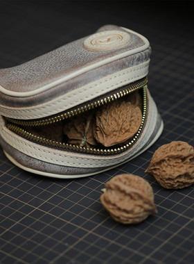 岚屿出品Mbox雾蜡系列文玩包手工植鞣牛皮手串收纳袋收纳包