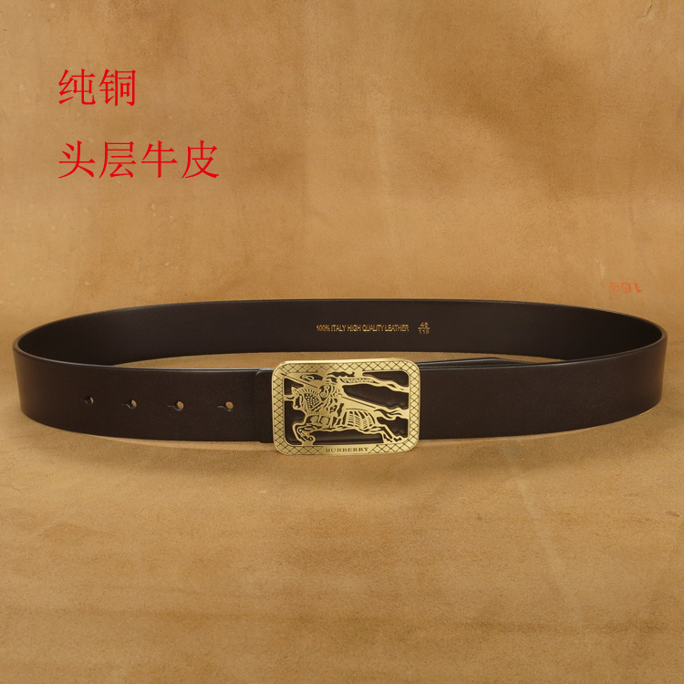 纯铜扣男士真皮皮带平滑扣裤腰带