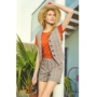 Ji series ● áo vest không tay kẻ sọc eo áo khoác mỏng thời trang hè 2019 thương hiệu mới giảm giá quần áo nữ - Áo vest áo dạ nữ