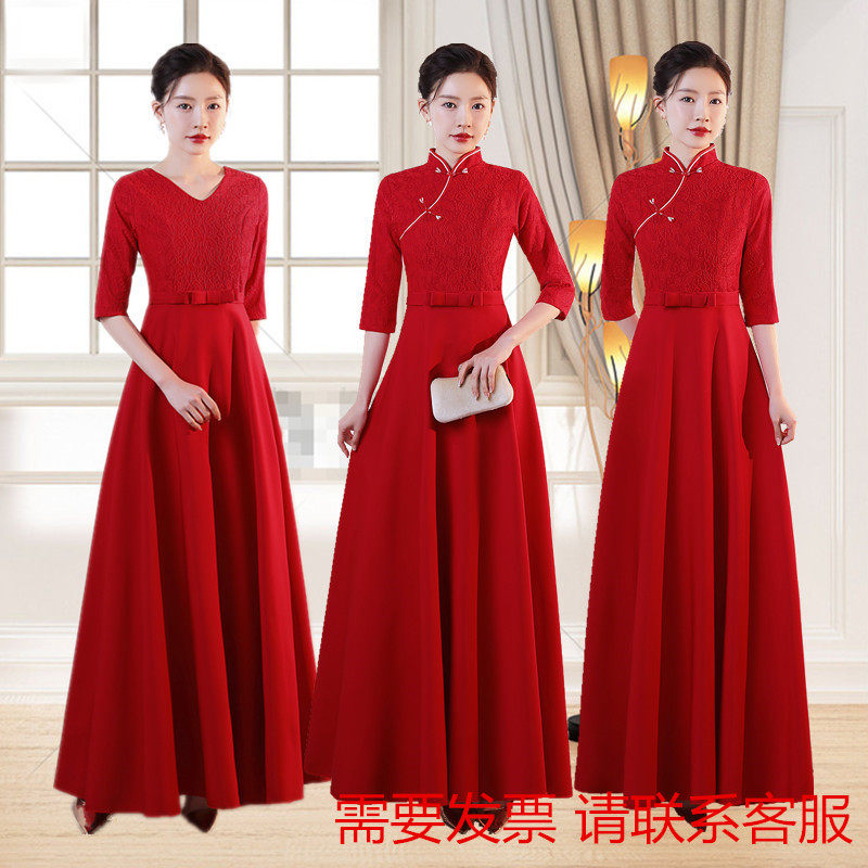 迎宾旗袍礼仪服装大合唱演出礼服