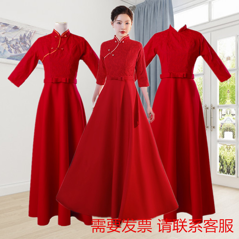 迎宾礼仪服装旗袍大合唱演出礼服