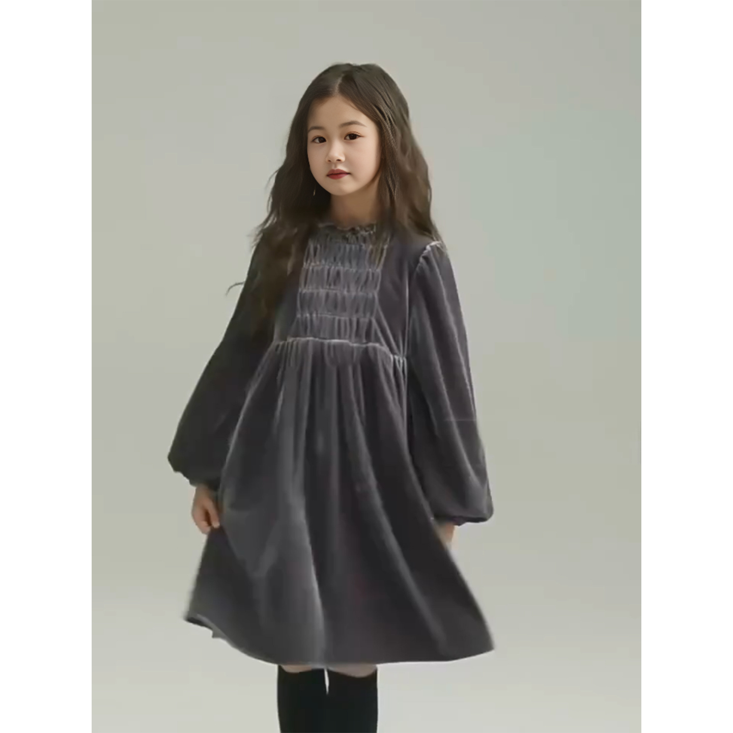 女童法式轻奢生日礼服打揽丝绒连衣裙子儿童加绒加厚迪士尼公主裙