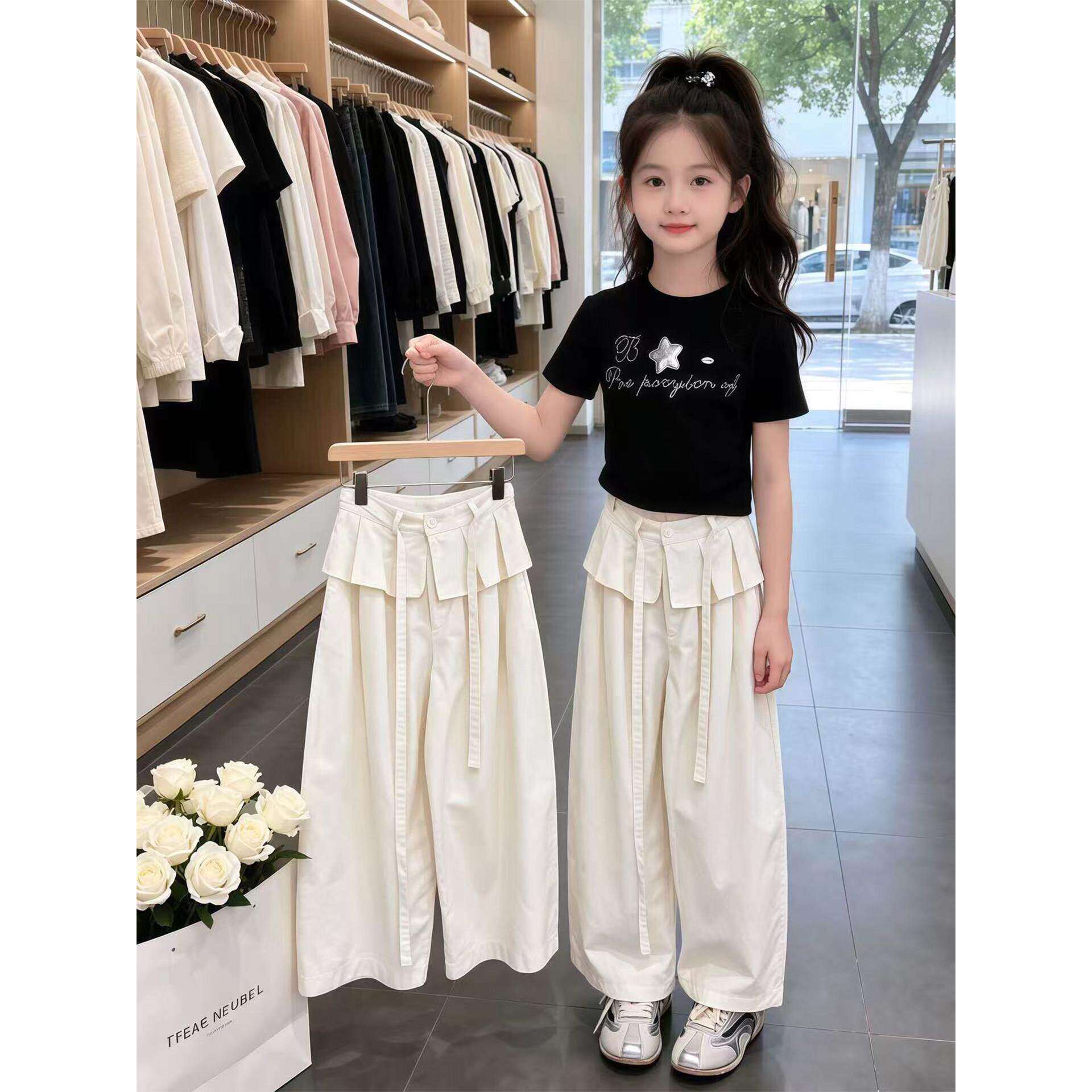 女童裤子2026新款夏季今年流行爆款儿童巨好看洋气休闲百搭阔腿裤