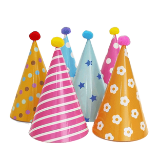 儿童生日派对装饰用品party聚会卡通蛋糕生日帽毛毛球派对帽子