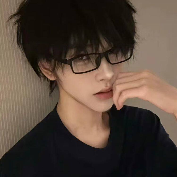 黑色长方形窄框眼镜网红日系二次元y2k小红书同款平光镜配度数女