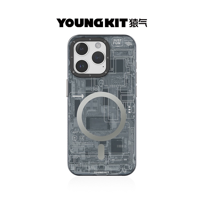 「科技」猿气youngkit适用苹果16promax手机壳磁吸iphone15pro新款磨砂保护套16硅胶por防摔pm外壳潮牌高级男